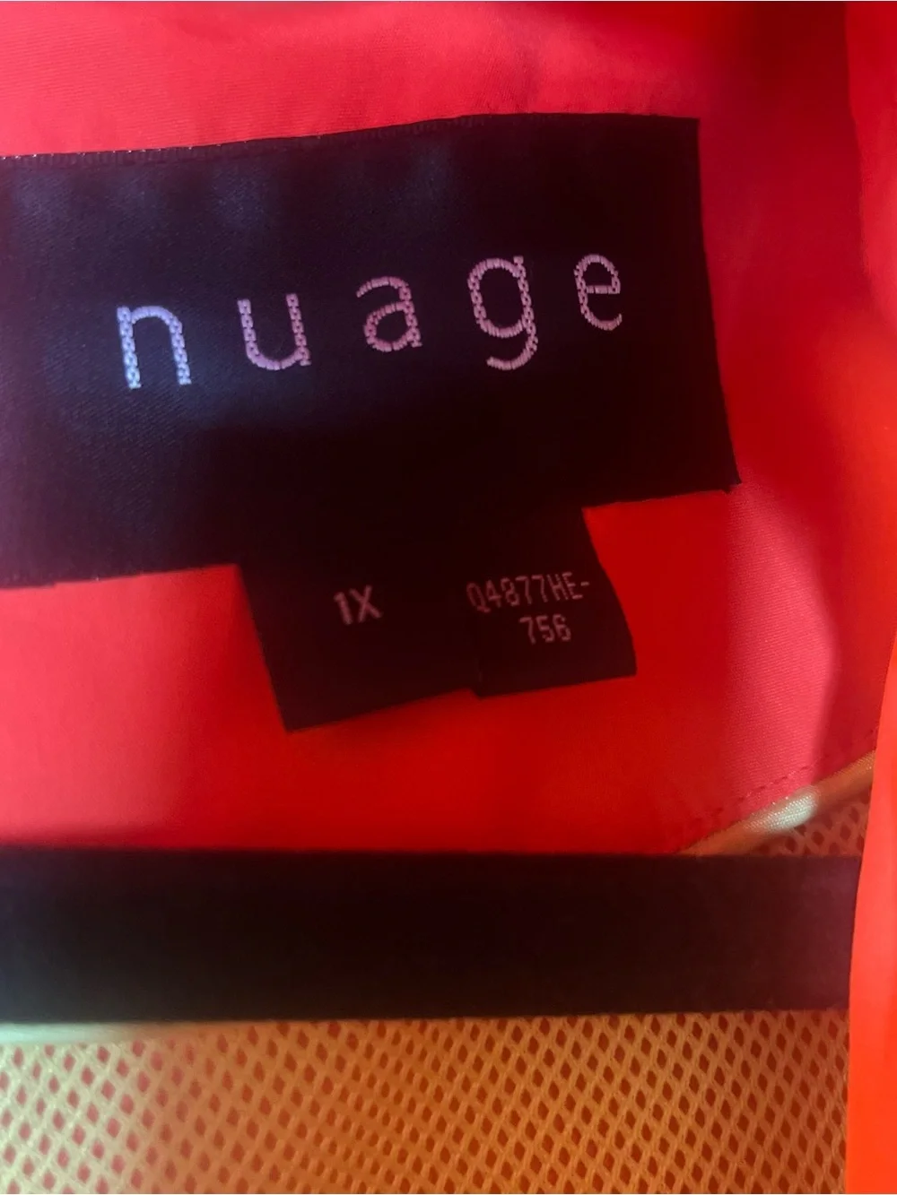 Nuage Bright Orange Hooded Raincoat — Waterproof Hooded Jacket Sz 1X